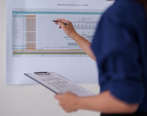 Professional,Hand,Points,Detailed,Project,Master,Schedule,Chart.,Visualizing,Construction